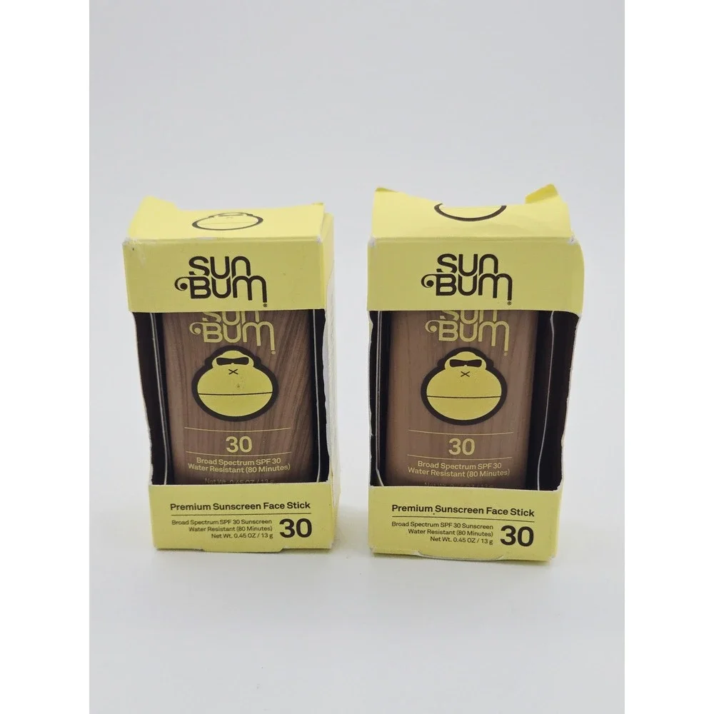 Sun Bum Premium Sunscreen Face Stick SPF 30 0.45oz Lot of 2 Exp 01/2029